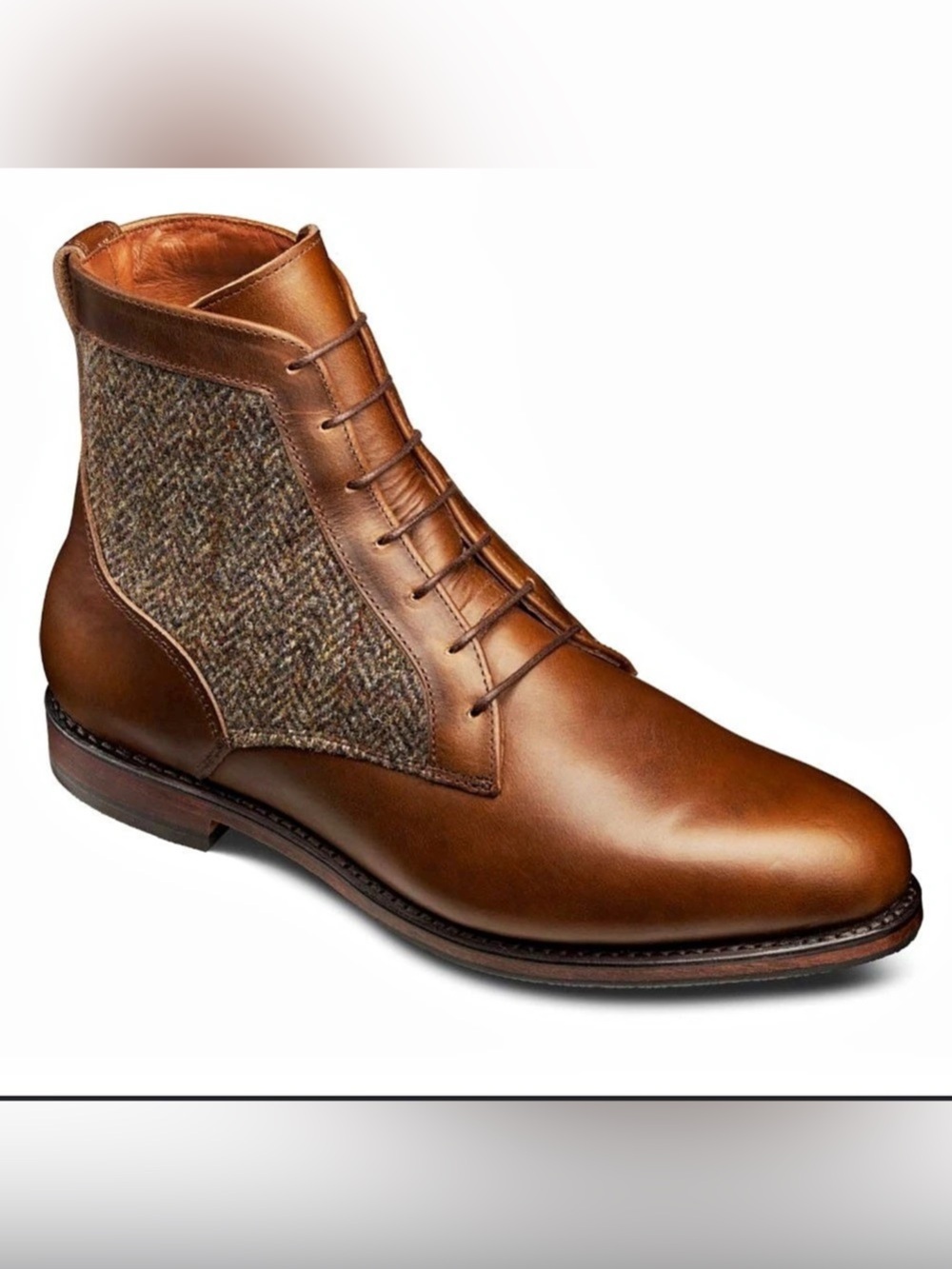 🌾 Allen Edmonds "Shaker Heights" Plain-Toe Blucher Dress Boots, - Picture 5 of 7